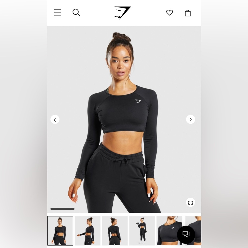 Gymshark long sleeve training crop top